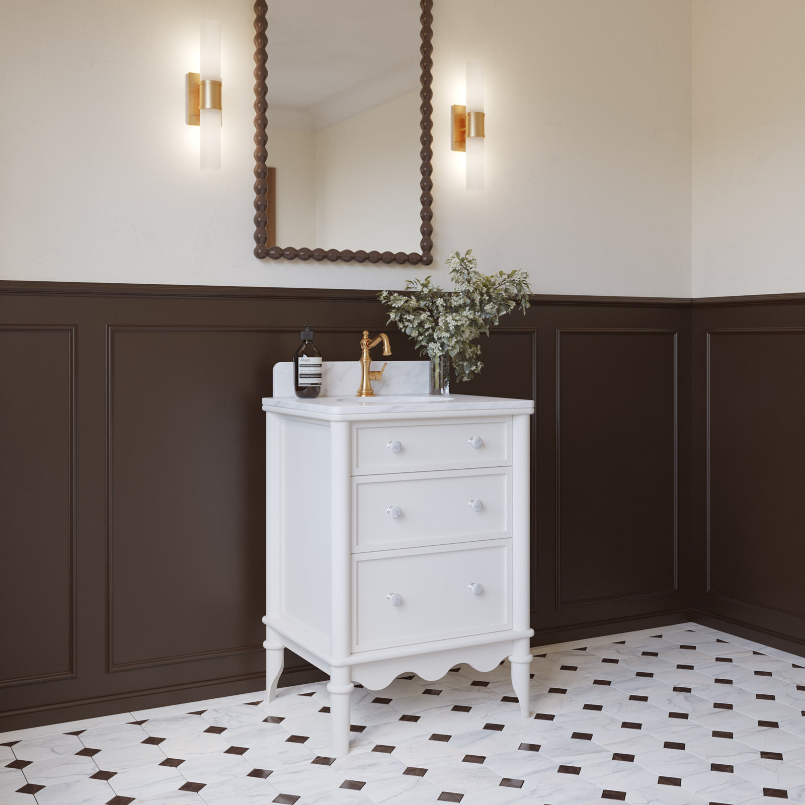 Juliette Bathroom Vanity, White, 24"