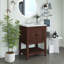 Meuble-lavabo simple 24 po avec plateau en céramique Sookie-1526939100