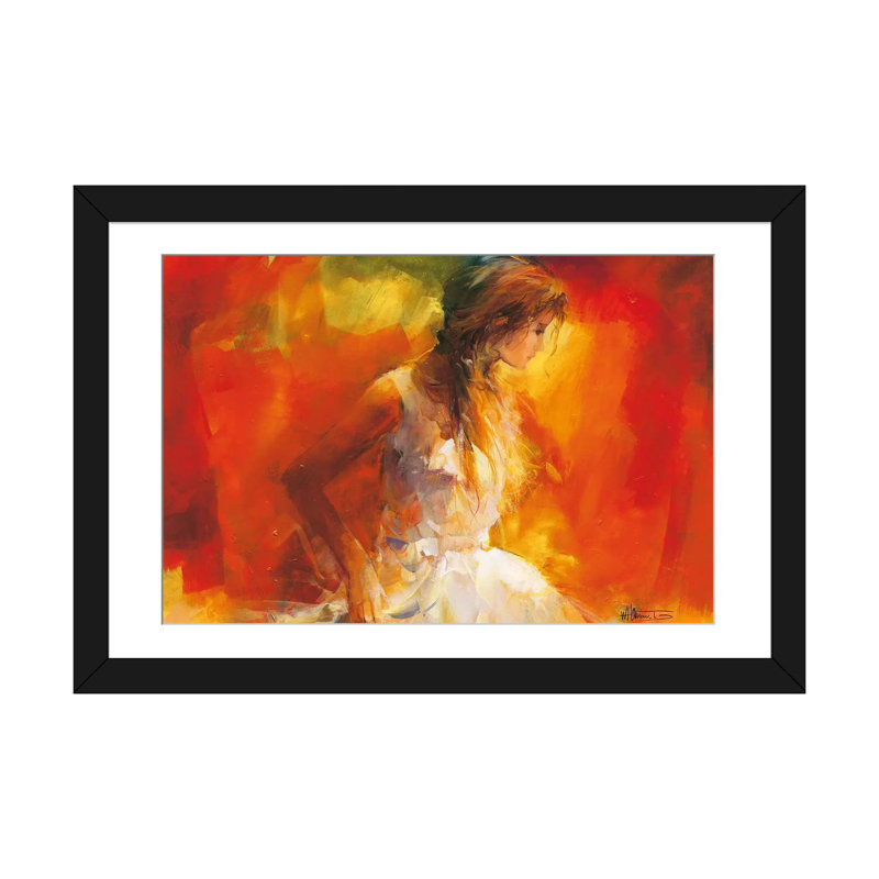 « young fille i », impression sur toile, H 24 po x l 32 po x P 1 po, Papier d'art encadré noir, Blanc