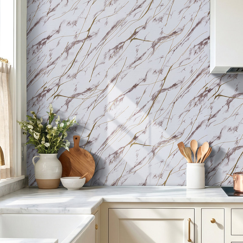 Self-Adhesive Marble Pattern Wall Tile Sticker