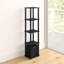 Evianna Shelving Unit Bookcase with Fabric Bin-1543924070