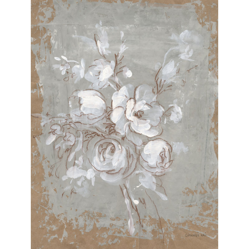 «Delicate Floral II» sur toile par Danhui Nai, H 24 po x l 18 po