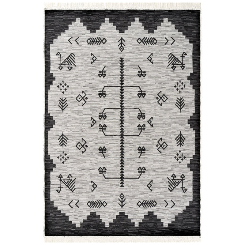 Adraya Cotton Machine Made Indoor / Outdoor Area Rug, Rectangle 2'8" x 4'11"