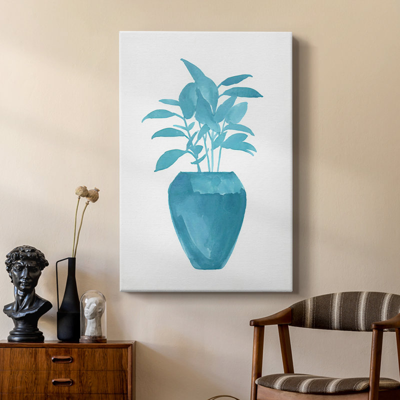 Aquarelle plante d'intérieur V - galerie sur mesure, H 36 po x l 24 po