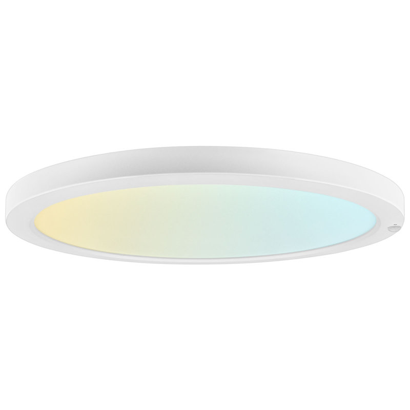 15-Inch LED Flush Mount Ceiling Light with Photocell Sensor, Bi-Level PIR Motion Detection, 5CCT, 2500LM, 30W, CRI90, Wet Rated, ETL Listed