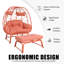 Spacious Patio Lounge Chairs, Steel Pe Rattan Boho Set For Patio Garden