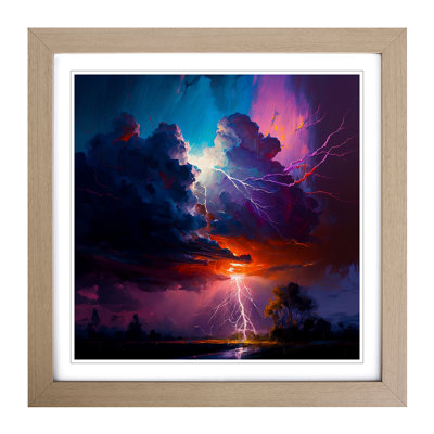 Thunderstorm Palette Knife Painting - Framed Print