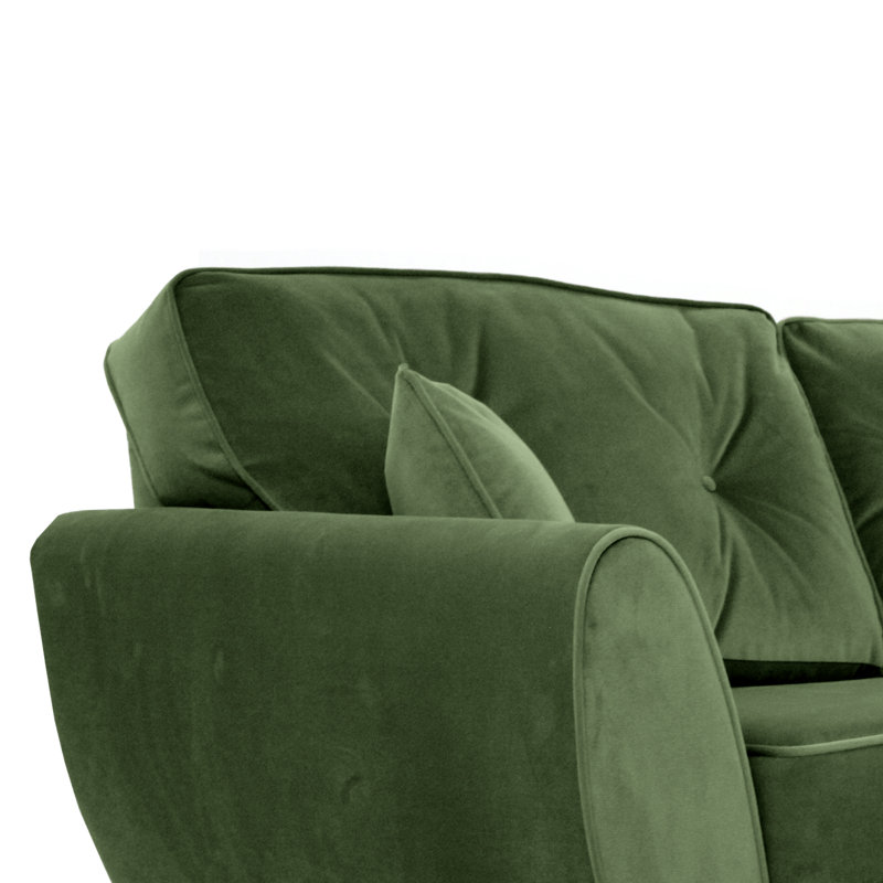 Rafe 4 Seater Velvet Sofa, Grass Green Velvet