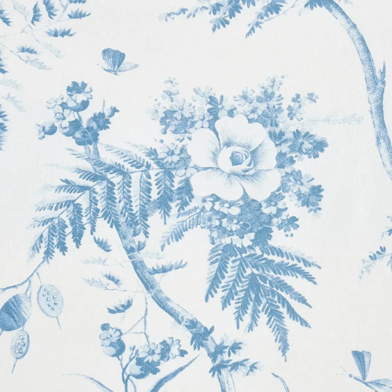 Tissu 100% coton Toile de La Prairie, Bleu