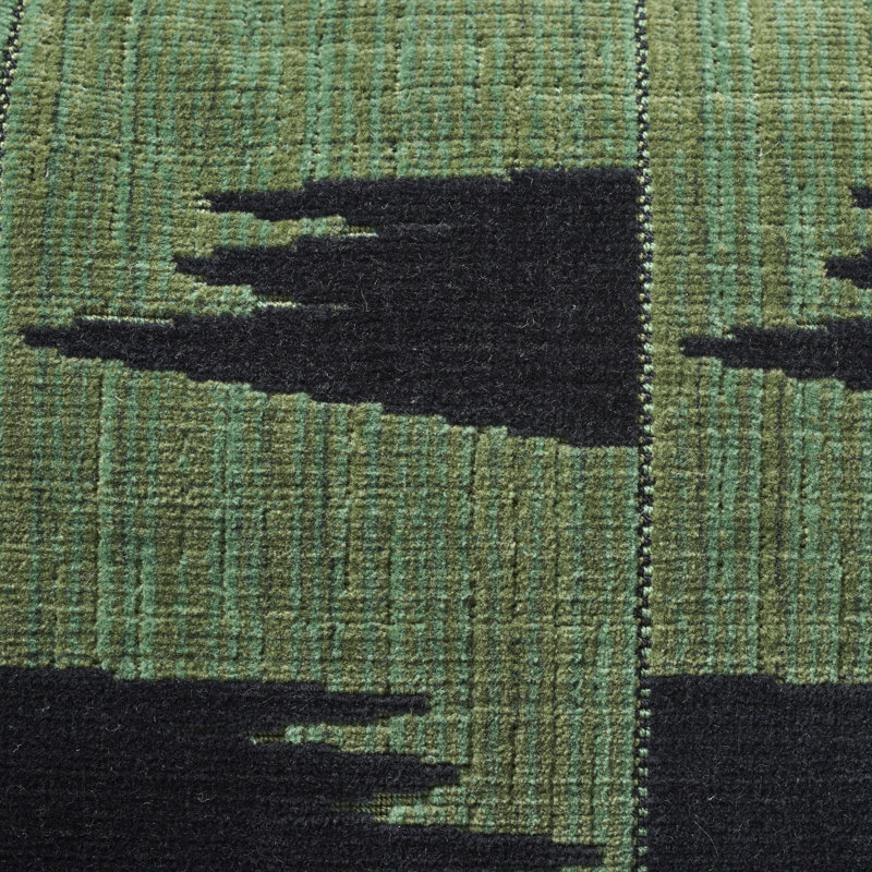 Schumacher x David Kaihoi Tutsi Pillow, Black/Green, 12" x 20"