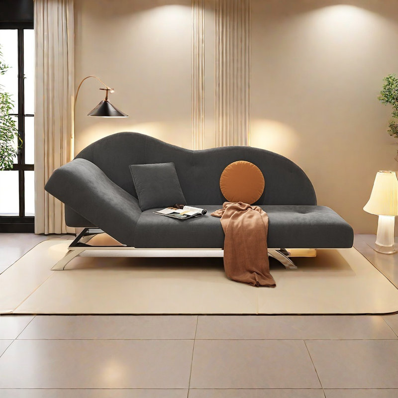 Méridienne Cozy Tech, Similicuir gris foncé