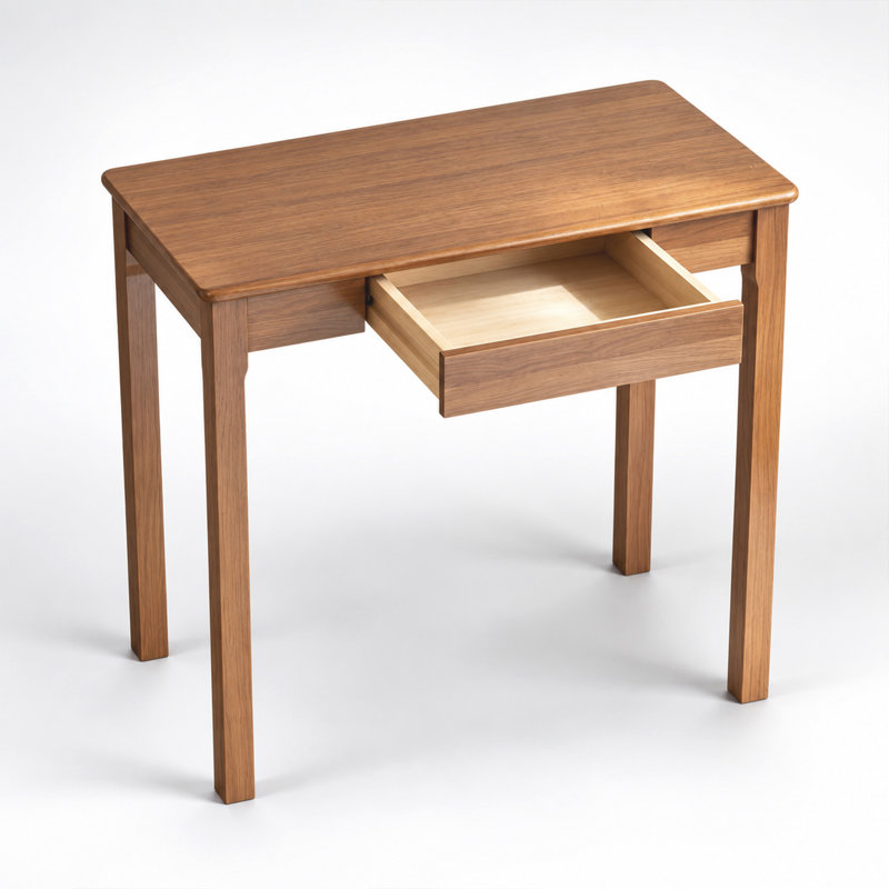 Bureau compact en bois massif avec tiroirs de rangement pour petits espaces