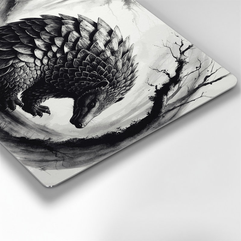 Faune, art mural gris pangolin, H 11 po x l 14 po