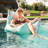 Big Joe Captain's Float No Inflation Needed Pool Lounger, Sweet Shells Peach Double Sided Mesh, Quick Draining Fabric, 3 Feet-1102659123
