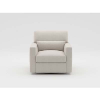 Ompa Swivel Armchair With Lumbar Pillow, Boucle