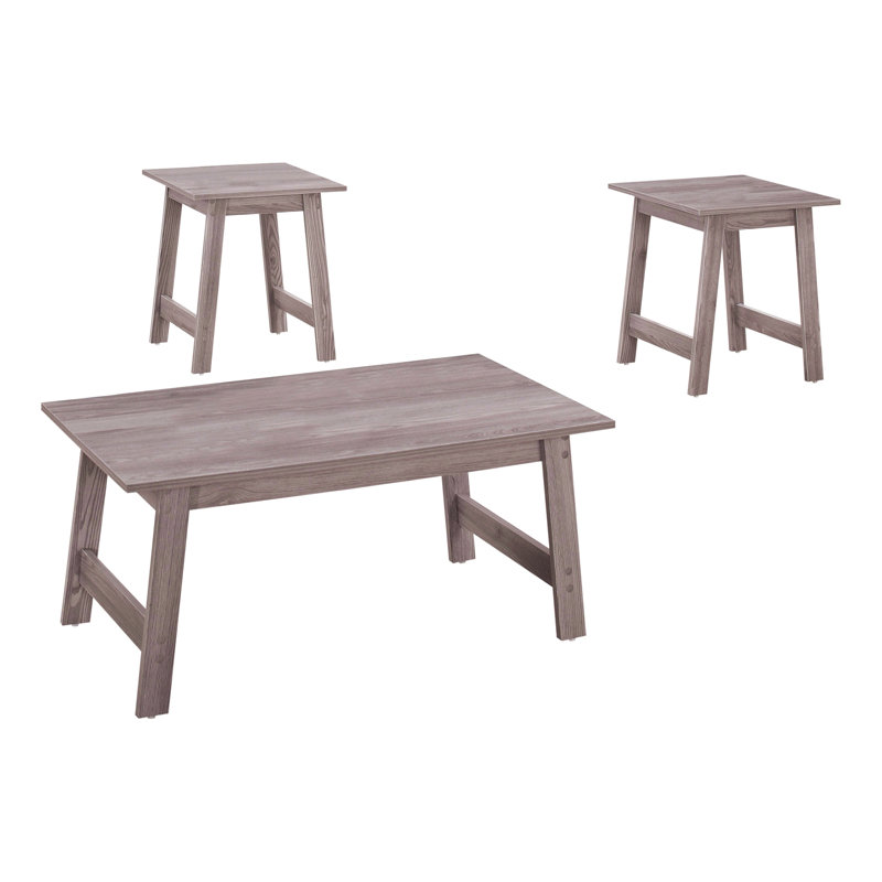 Ensemble de table, ensemble de 3 pièces, café, bout, côté, décor, salon, stratifié gris, transitionnel, Gris
