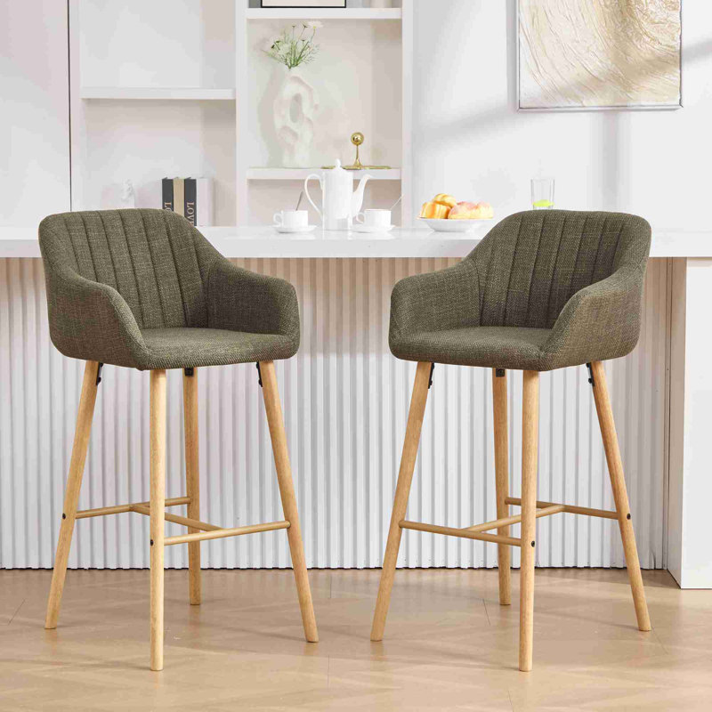 Ensemble de 2 tabourets de bar modernes, Vert