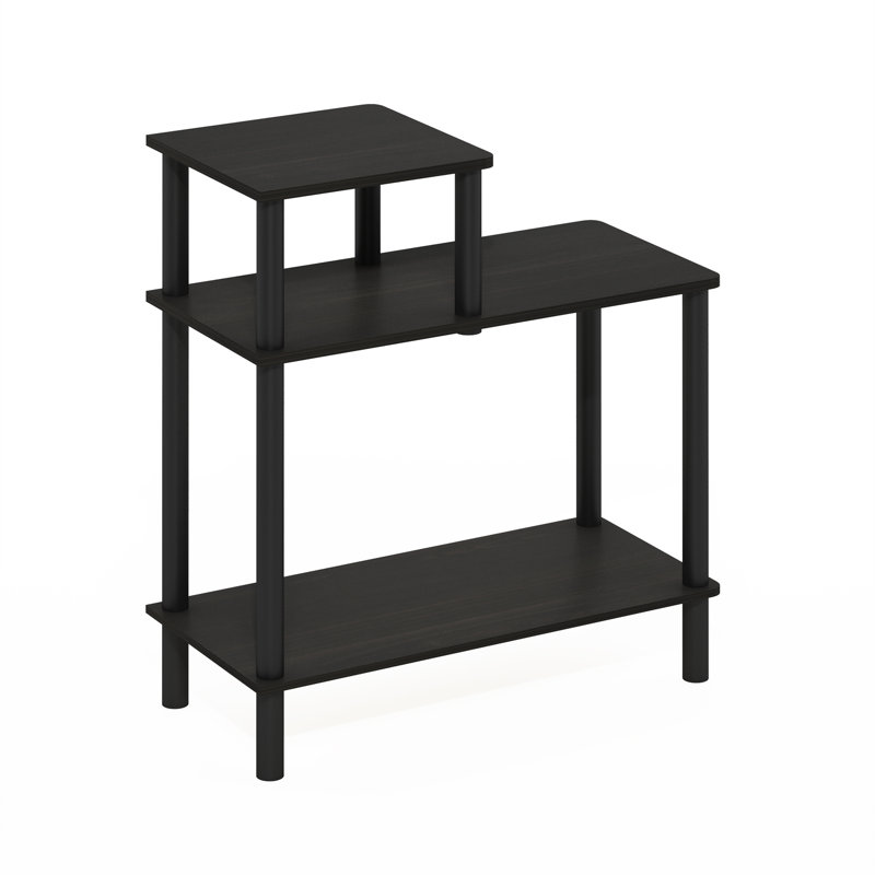 Creekside 3-Tier Rectangular Sofa Side Table, End Table with Open Shelves, Espresso/Black