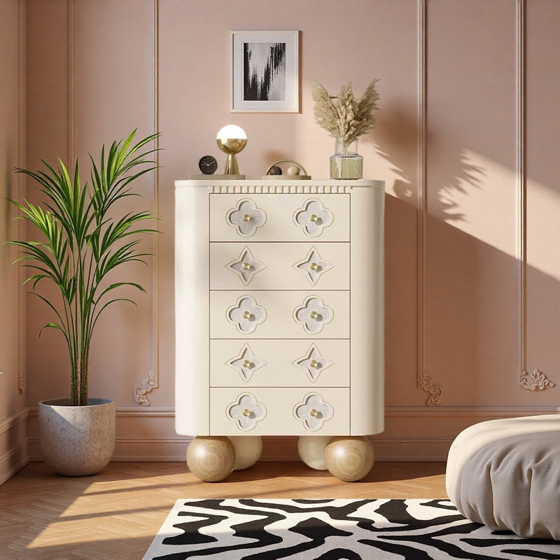 High-end drawer storage cabinet, Cream