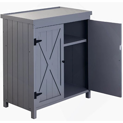 Armoire de rangement extérieure avec tablette pour outils de jardin ou accessoires de piscine