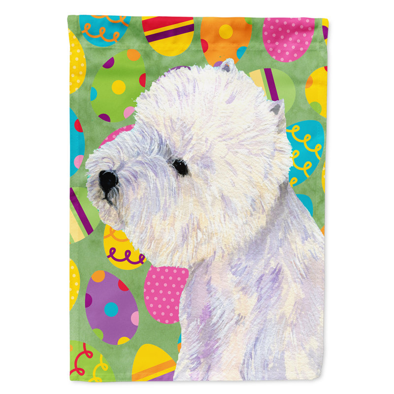 Drapeau de jardin Atara, Westie (blanc et pourpre)