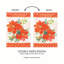 Drapeau de Noël moiré à motif poinsettia doré