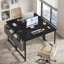 Bureau d'ordinateur de 40 po avec structure en métal, surface imperméable et sac de rangement - idéal pour le bureau-1676133830-1676133827
