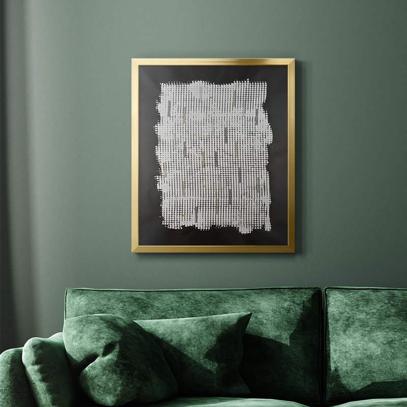 Toile encadrée de qualité supérieure Bits & Bytes II - prête à être accrochée, Or, H 20 po x l 16 po