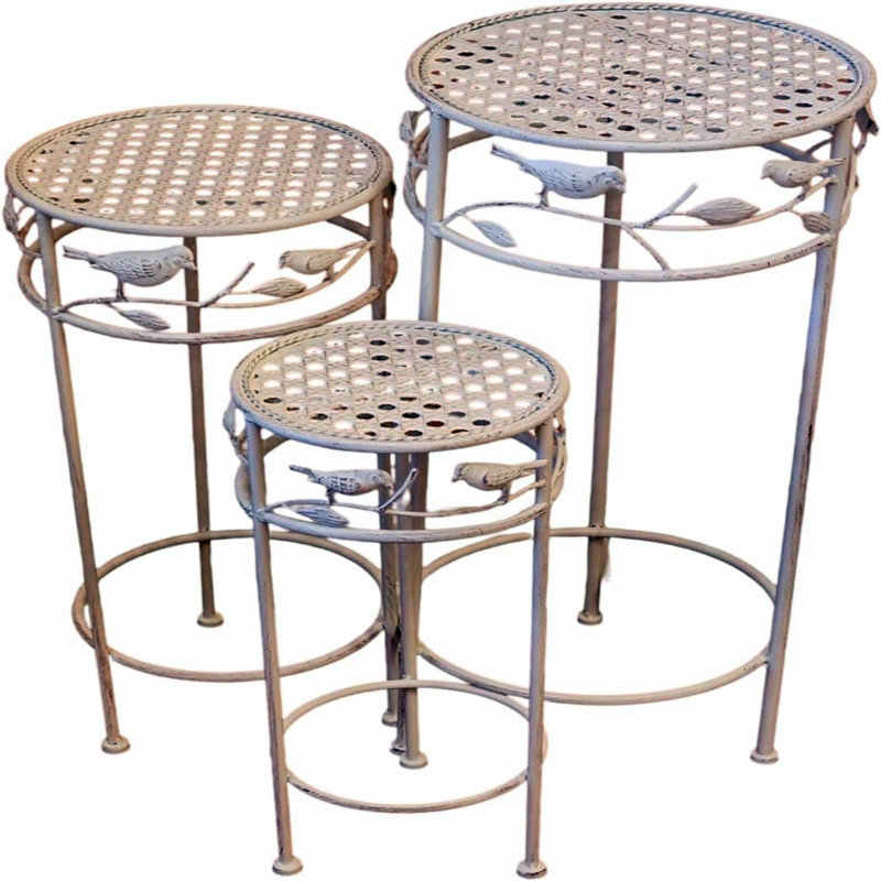 Elegant Antique Style Table Stand Set Of 3