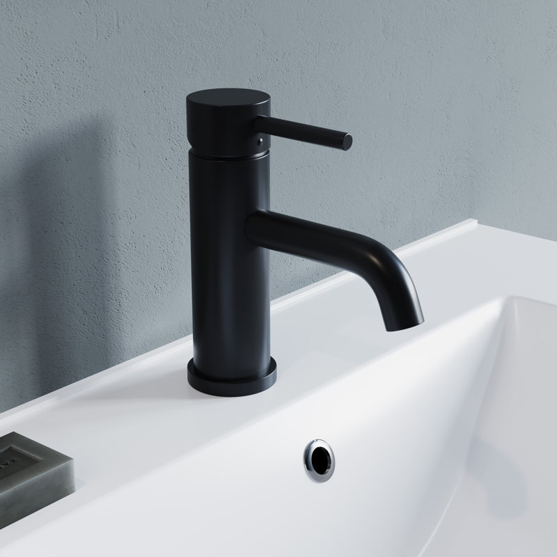 Single-Hole Bathroom Faucet, Black