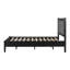 Grand lit en bois massif, support robuste de 500 lb, aucun sommier tapissier requis, tête de lit tapissier noire avec poignées en métal-1473579112-1473579118