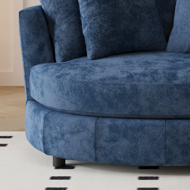 Fauteuil demi-tonneau d'appoint surdimensionné 55,1 po, Marine