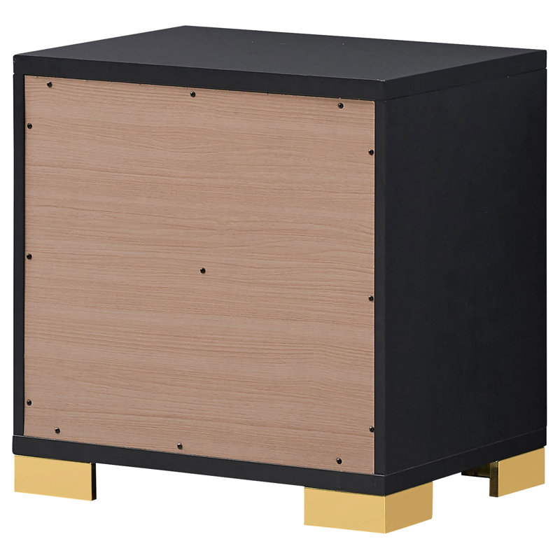 Marceline 2-Drawer Nightstand White, Black