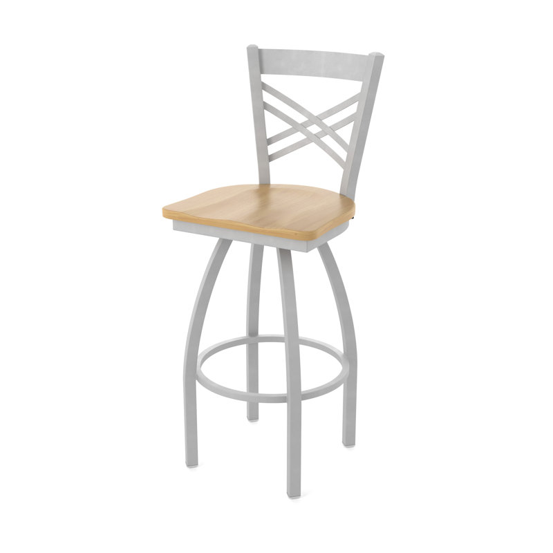 Tabouret tournant 820 Catalina, Bois - Érable naturel, Nickel anodisé, Très grand (assise de 36 po de hauteur)