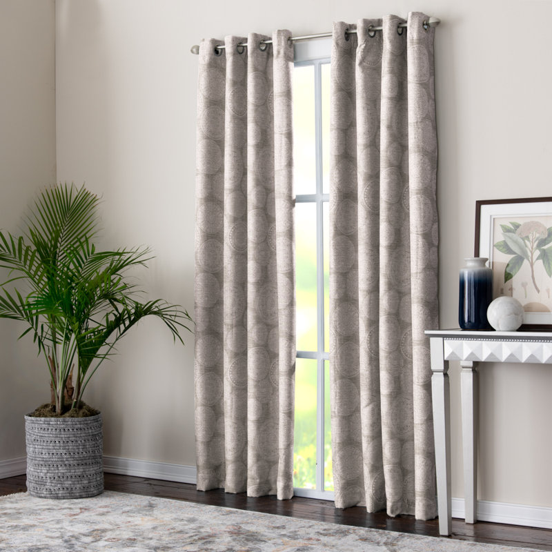 Hermbusche 100% Polyester Room Darkening Curtain Panel with Grommets, l 50 po x L 84 po, Lin