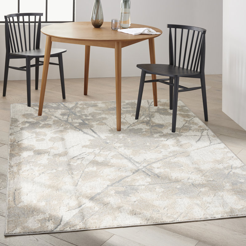 Abstract Machine Woven Grey Multicolour Area Rug, Rectangular 160 x 221cm