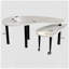 Table basse contemporaine rotative avec plateau en pierre frittée et pieds en bois d'hévéa massif, parfaite pour le salon et le bureau personnel-129149146