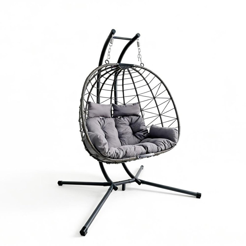 Balancelle de patio avec hamac et coussin, Gris