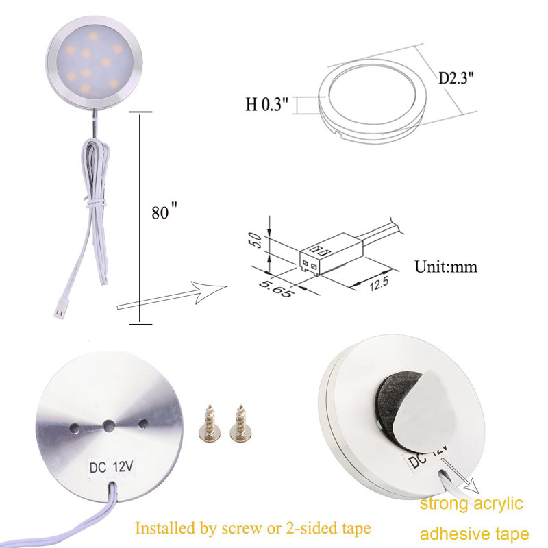 6-Light LED Under Cabinet Puck Light