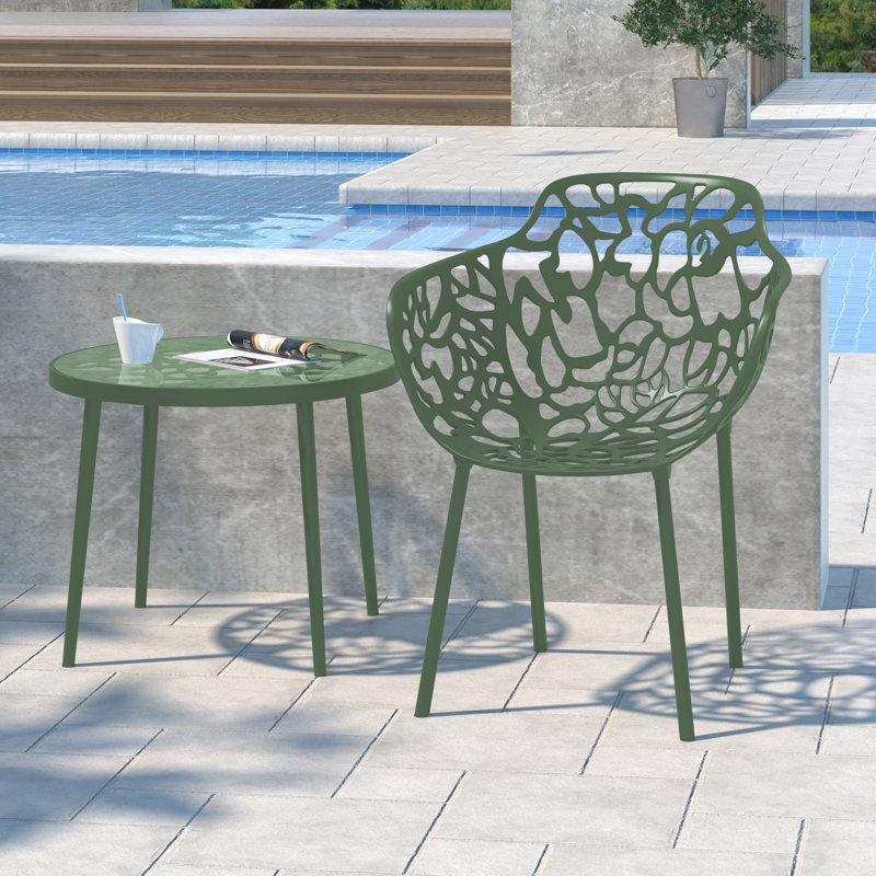 Fauteuil de patio Rabia, Simple, Vert kaki