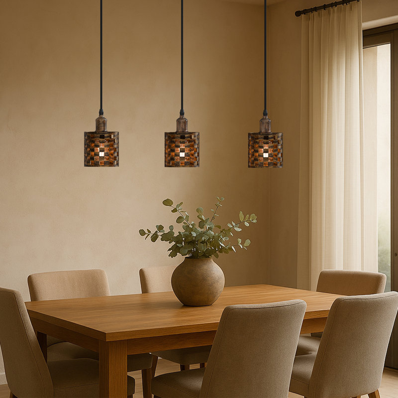 Timmer 3 - Light Kitchen Island Pendant, Brushed Copper