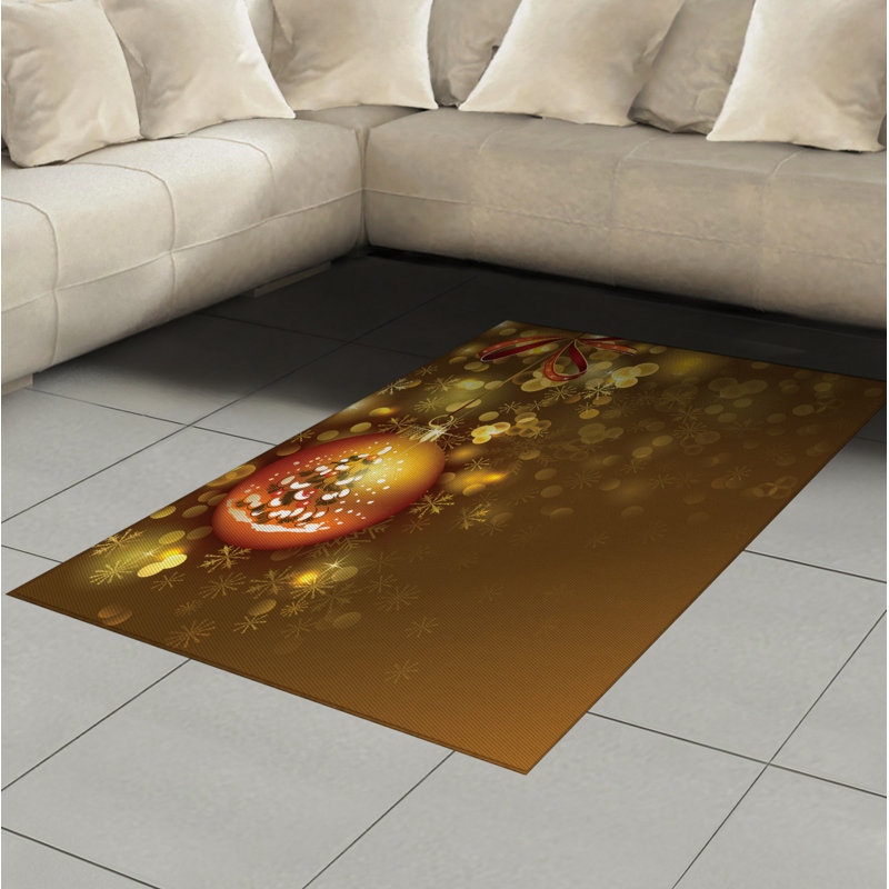 Christmas High Density Long Fiber Poly Threads Decorative Area Rug Carpet, Rectangle 4' x 5'8"
