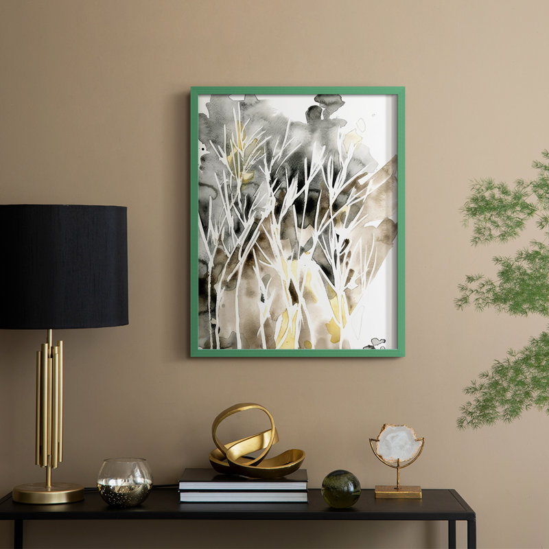 «Wispy Weeds II», reproduction encadrée - bois massif, Vert, H 21 po x l 17 po