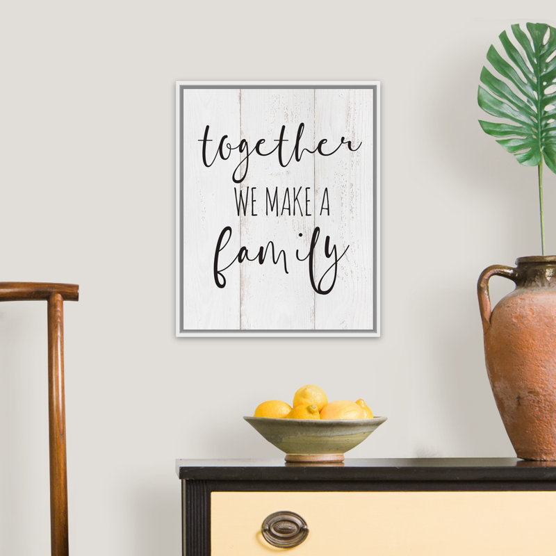 «Family Quotes - Together», reproduction sur toile, H 22 po x l 18 po x P 1,75 po, Cadre flottant blanc