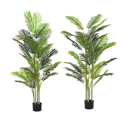 78,5 po de hauteur palmier artificiel d'intérieur en pot plante verte ensemble de 2