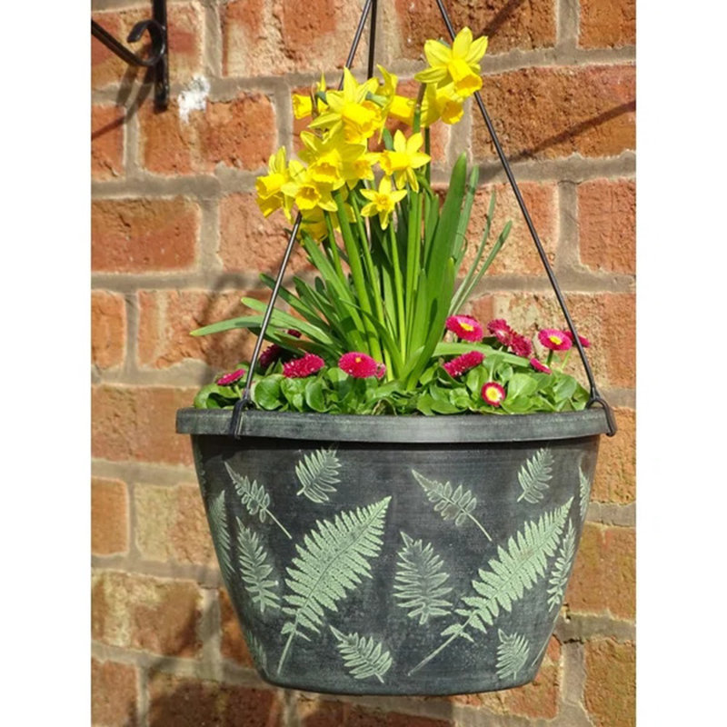 Beckles Hanging Planter, Black/White