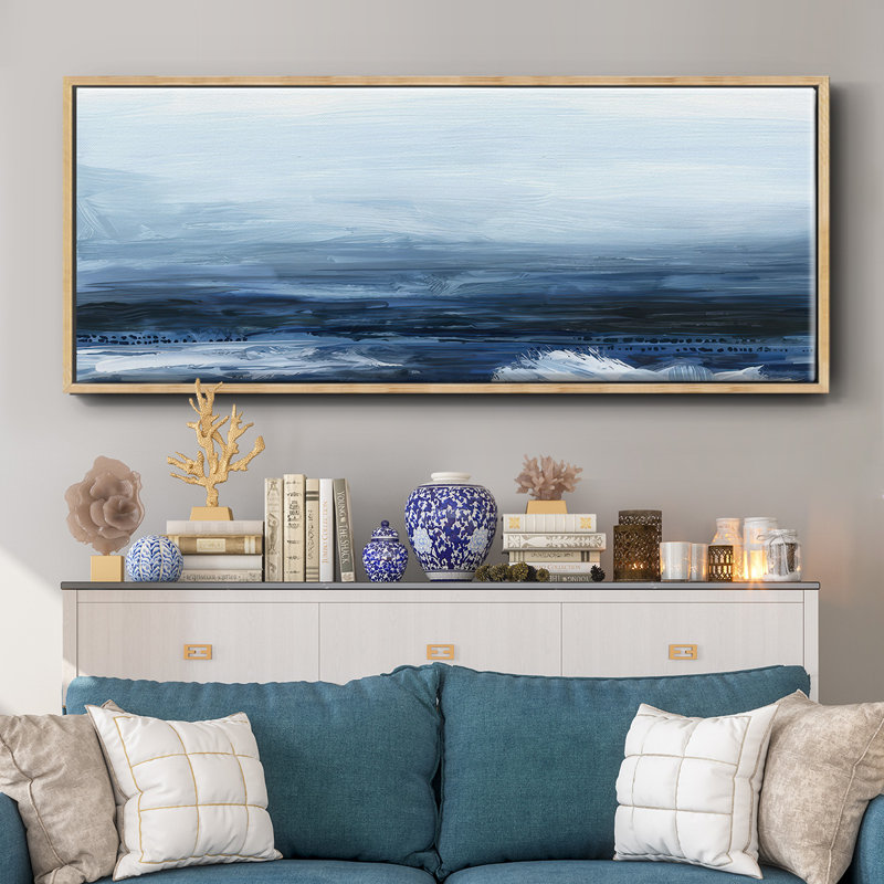 View from the Lighthouse II- Framed Canvas, 12" H x 30" W