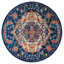 Tapis bleu à motif médaillon-26647302