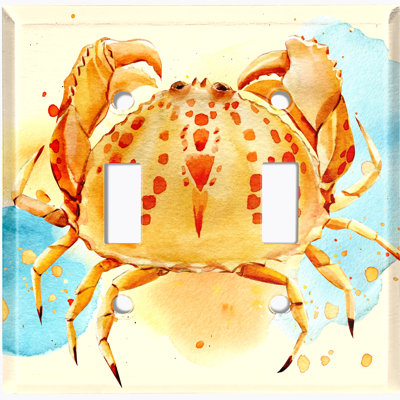 Sea Crab Sand Beach 2 - Gang Toggle Light Switch Standard Wall Plate