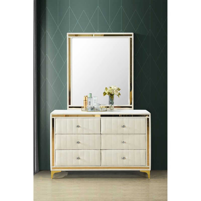 47'' W 6 - Drawer Dresser, Cream